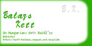 balazs kett business card